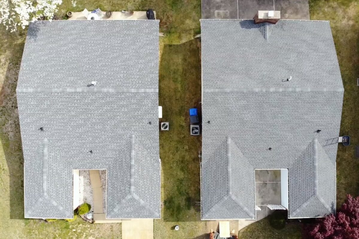 New roofs on two houses in Middletown, NJ by local roofers.